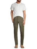 Greyson Suede Slim-Fit Pants