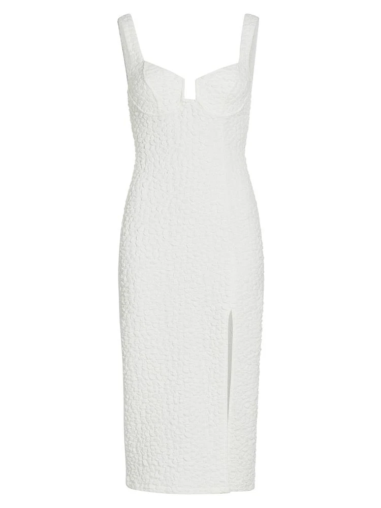 Wylla Textured Sleeveless Midi-Dress