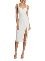 Wylla Textured Sleeveless Midi-Dress