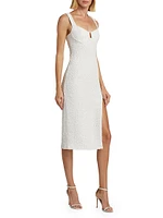 Wylla Textured Sleeveless Midi-Dress