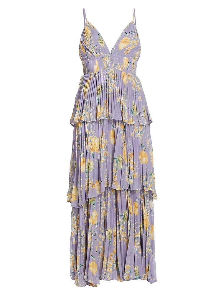 Zaida Tiered Floral Midi-Dress