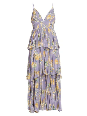 Zaida Tiered Floral Midi-Dress