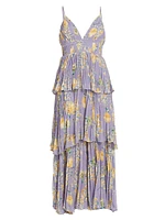 Zaida Tiered Floral Midi-Dress