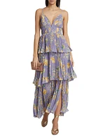 Zaida Tiered Floral Midi-Dress