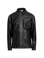 Leather Anagram Pocket Overshirt