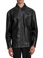 Leather Anagram Pocket Overshirt