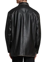 Leather Anagram Pocket Overshirt