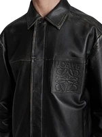 Leather Anagram Pocket Overshirt