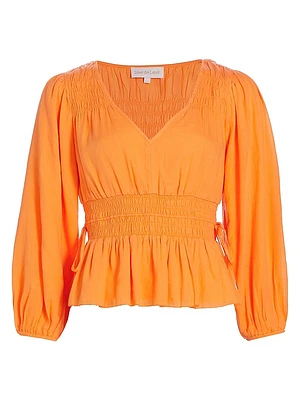 Elle Cotton Peplum Top