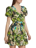 Ana Cotton-Blend Wrap Minidress