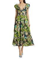 Jane Floral Cotton Midi Dress