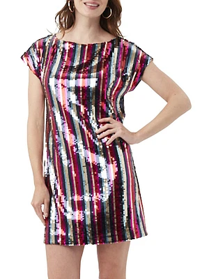 Breene Striped Sequined Minidress