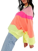 Lollypop Mellon Colorblocked Cashmere Sweater