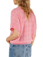 Pea Pointelle-Knit Cashmere Sweater