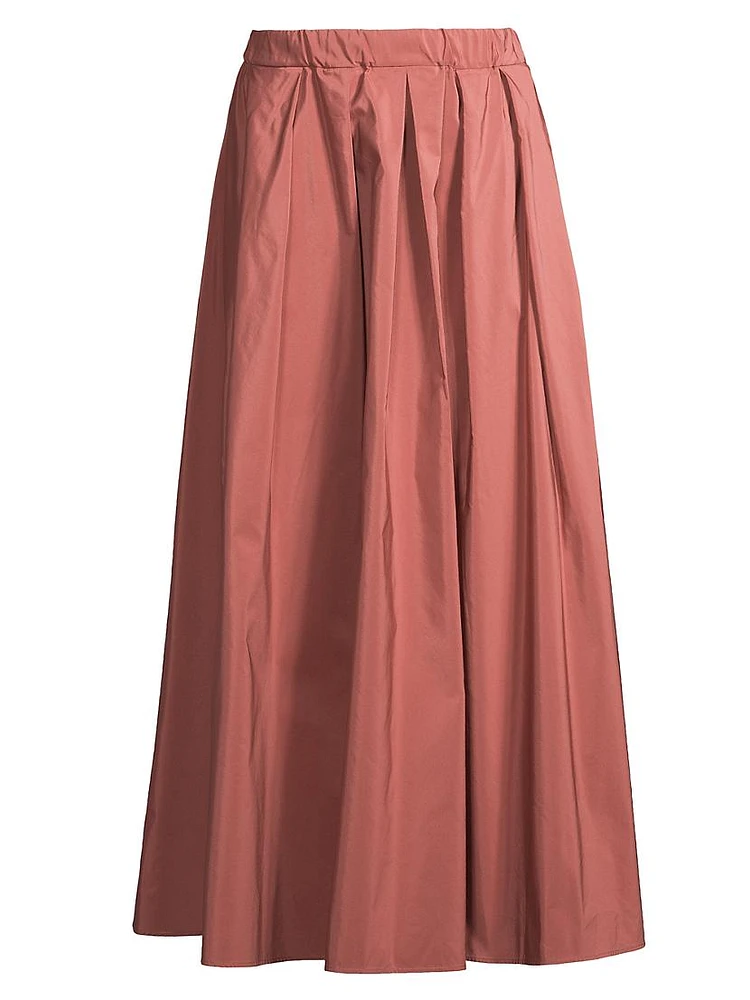 Egidio Cotton-Blend Pleated Maxi Skirt