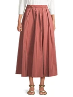 Egidio Cotton-Blend Pleated Maxi Skirt