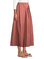 Egidio Cotton-Blend Pleated Maxi Skirt