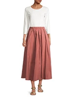 Egidio Cotton-Blend Pleated Maxi Skirt