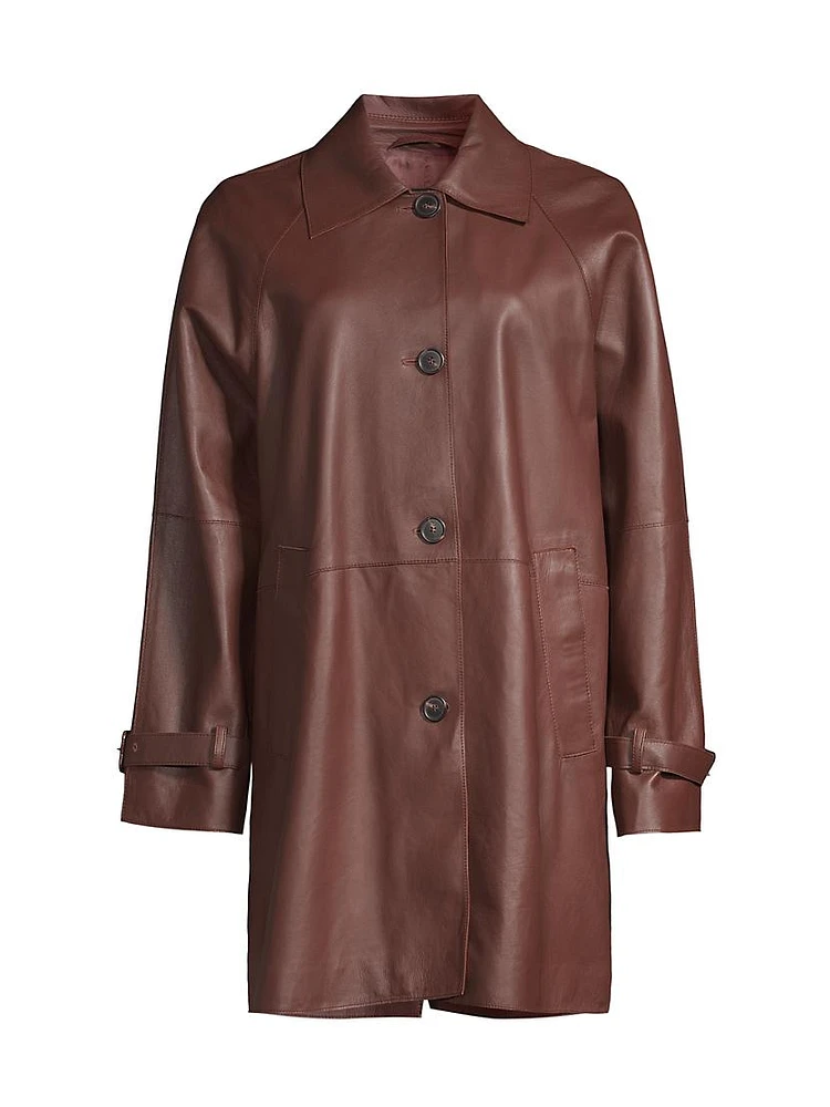 Nevada Leather Trench Coat