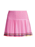 Palm Island Long Coco Chevron Smocked Miniskirt