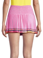 Palm Island Long Coco Chevron Smocked Miniskirt