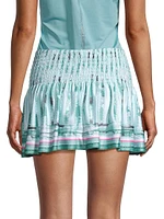 Can't Find Me Love Long Hide Out Printed Smocked Miniskirt