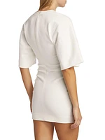 Short-Sleeve Cotton-Blend Minidress