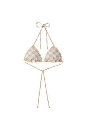 Check Triangle Bikini Top