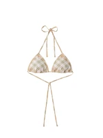 Check Triangle Bikini Top