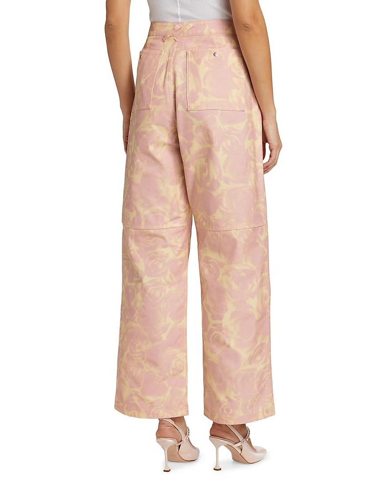 Floral Wide-Leg Pants