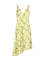 Dandelion Print Bias-Cut Slipdress