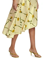 Dandelion Print Bias-Cut Slipdress