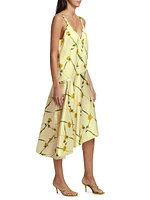 Dandelion Print Bias-Cut Slipdress