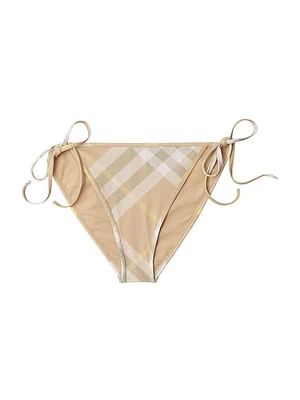 Check Side-Tie Bikini Bottoms