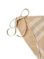 Check Side-Tie Bikini Bottoms