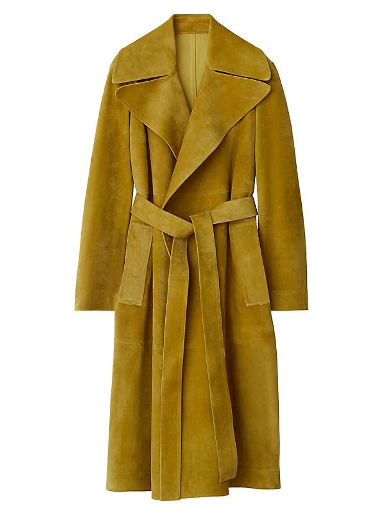 Suede Belted Trench Coat