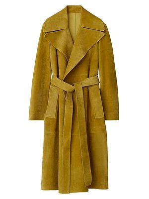 Suede Belted Trench Coat