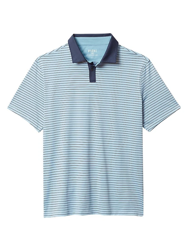 Golf Sport Striped Polo Shirt