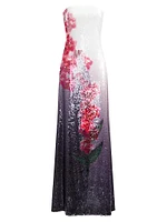 Spencer Sequin Strapless Gown