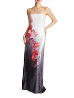 Spencer Sequin Strapless Gown