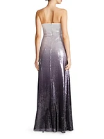 Spencer Sequin Strapless Gown