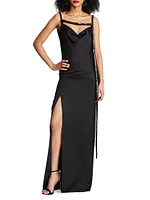 Nomi Satin Cowl-Neck Gown