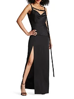 Nomi Satin Cowl-Neck Gown