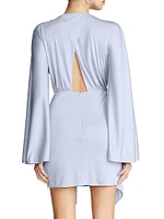 Kiko Draped Long-Sleeve Jersey Minidress