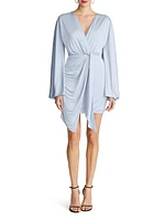 Kiko Draped Long-Sleeve Jersey Minidress