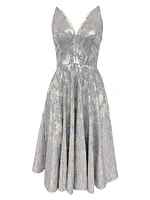 Delilah Metallic Brocade Cocktail Dress