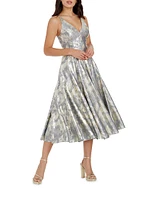 Delilah Metallic Brocade Cocktail Dress