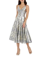 Delilah Metallic Brocade Cocktail Dress