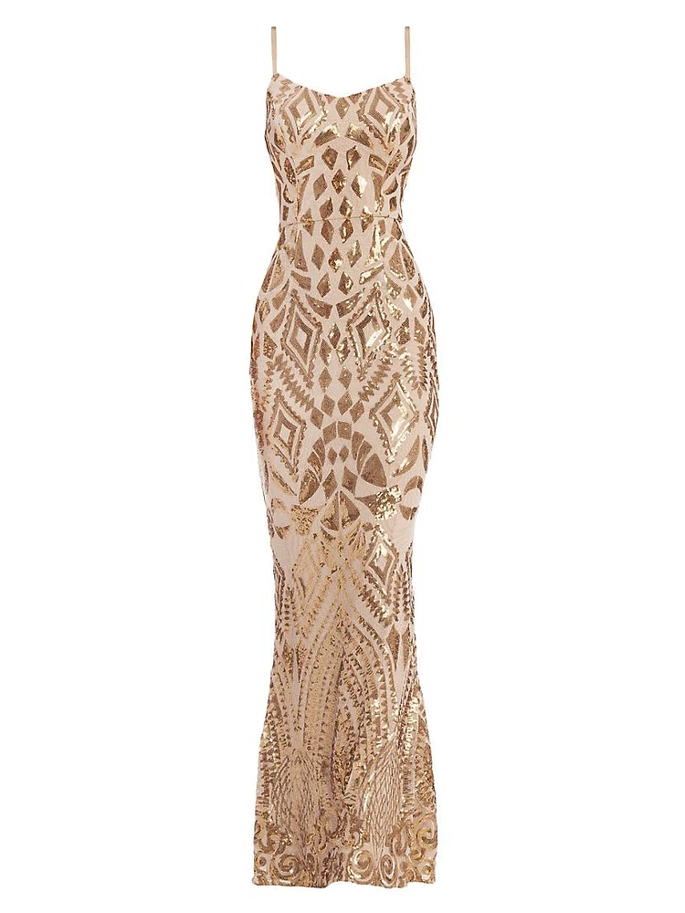 Giovanna Sequined Mermaid Gown