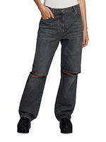 Cut-Out Bootcut Jeans